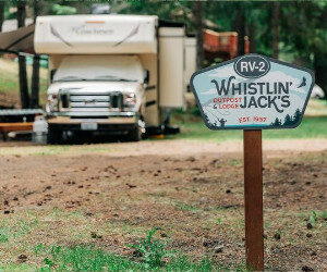 RV camping spots at Whistlin' Jack's Lodge