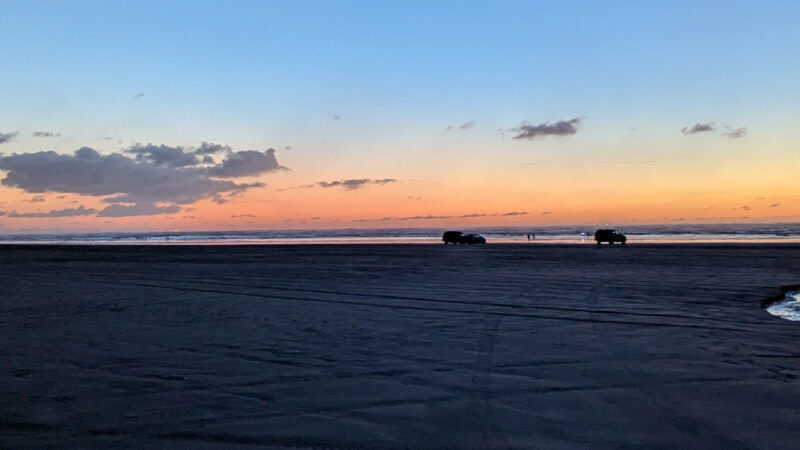 Sunset at Copalis Beach on a clear January afternoon 